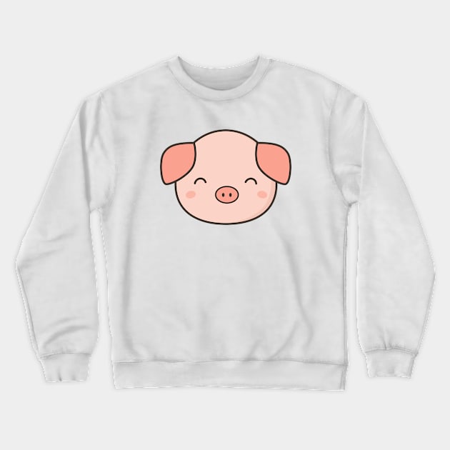 Kawaii Cute Pig Crewneck Sweatshirt by happinessinatee